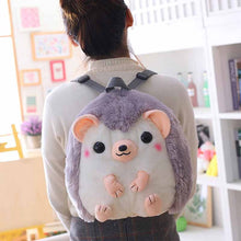 Load image into Gallery viewer, 1pc 30x28cm 3 Patterns Stuffed toys bag Hedgehog doll bags Cartoon school backpack Baby's backpack kid's school bag Xmas present