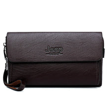 Load image into Gallery viewer, JEEP BULUO Famous Brand Men's Handbag Day Clutches Bags Luxury For Phone and Pen High Quality Spilt Leather Wallets Hand Bag