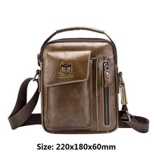 Load image into Gallery viewer, BULLCAPTAIN Crazy Horse Leather Male Waist Back Pack Phone Pouch Bags High Quality Men's Small Chest Shoulder Belt Bag Mochila