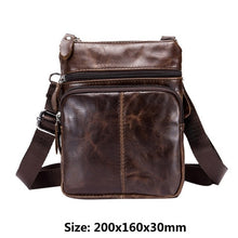 Load image into Gallery viewer, BULLCAPTAIN Crazy Horse Leather Male Waist Back Pack Phone Pouch Bags High Quality Men's Small Chest Shoulder Belt Bag Mochila