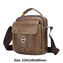 Load image into Gallery viewer, BULLCAPTAIN Crazy Horse Leather Male Waist Back Pack Phone Pouch Bags High Quality Men's Small Chest Shoulder Belt Bag Mochila