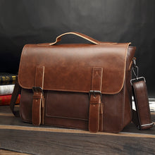 Load image into Gallery viewer, Bag men's Leather briefcase Male man laptop bag natural Leather for men Messenger bags men's briefcases