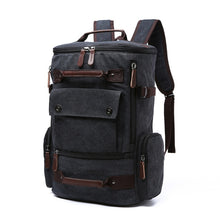 Load image into Gallery viewer, men's backpack vintage canvas backpack school bag men's travel bags large capacity backpack  laptop backpack bag high qualit