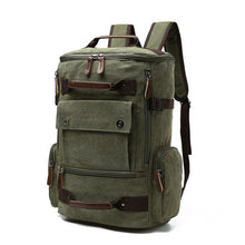 Load image into Gallery viewer, men's backpack vintage canvas backpack school bag men's travel bags large capacity backpack  laptop backpack bag high qualit