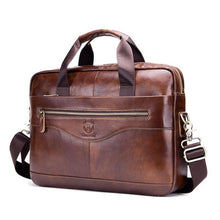 Load image into Gallery viewer, Men Briefcases Lawyer Genuine Leather Handbag Vintage Laptop Briefcase Male Computer Shoulder Bags Casual Men's Bag Documents