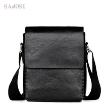 Load image into Gallery viewer, Crossbody Bags For Men Fashion PU Leather Shoulder Bag Casual Black Knitting High Quality Men's Hand Bag For Phone Drop Shipping