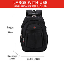 Load image into Gallery viewer, Men Backpack Men's Travel Bags Male Multifunction 15.6inch Laptop Rucksack Waterproof Oxford Computer Backpacks for Teenager Boy