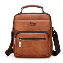 Load image into Gallery viewer, JEEP BULUO Brand Man Split Leather Crossbody Shoulder Messenger Bag For iPad Big Size Men's Handbags Famous Casual Business