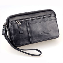 Load image into Gallery viewer, High Quality Men's Business Clutch Wallet Real Leather Wrist Money Bags First Layer Cowhide Purse Wallets Cigarette Card Holder