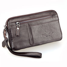 Load image into Gallery viewer, High Quality Men's Business Clutch Wallet Real Leather Wrist Money Bags First Layer Cowhide Purse Wallets Cigarette Card Holder