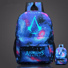 Load image into Gallery viewer, 2019 Lumious Assassins Creed mochila Game Kids Baby's School bags for Teenagers Boys Girls student bagpack Bolsa escola
