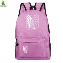 Load image into Gallery viewer, Attack on Titan Backpacks Women/Men's School Bags Traveling Bags Teenage Notebook Backpack Canvas Anime Mochila machila bag
