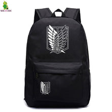 Load image into Gallery viewer, Attack on Titan Backpacks Women/Men's School Bags Traveling Bags Teenage Notebook Backpack Canvas Anime Mochila machila bag