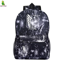 Load image into Gallery viewer, Attack on Titan Backpacks Women/Men's School Bags Traveling Bags Teenage Notebook Backpack Canvas Anime Mochila machila bag
