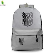 Load image into Gallery viewer, Attack on Titan Backpacks Women/Men's School Bags Traveling Bags Teenage Notebook Backpack Canvas Anime Mochila machila bag