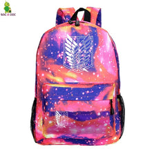 Load image into Gallery viewer, Attack on Titan Backpacks Women/Men's School Bags Traveling Bags Teenage Notebook Backpack Canvas Anime Mochila machila bag