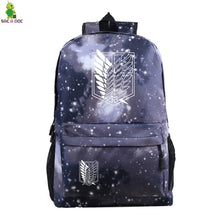 Load image into Gallery viewer, Attack on Titan Backpacks Women/Men's School Bags Traveling Bags Teenage Notebook Backpack Canvas Anime Mochila machila bag