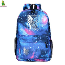 Load image into Gallery viewer, Attack on Titan Backpacks Women/Men's School Bags Traveling Bags Teenage Notebook Backpack Canvas Anime Mochila machila bag