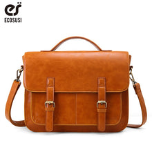 Load image into Gallery viewer, ECOSUSI 14.5 Inch Men Laptop Bags Brand Messenger Bags Men's Briefcases Office Crossbody Bags  Men PU Leather Bags Shoulder Bags