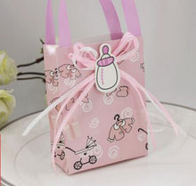 Load image into Gallery viewer, Free Shippping 12X Pink/ Blue nipple/baby's bottle paper candy bag favor candy box favour box girls boys birthday baby show gift