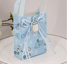 Load image into Gallery viewer, Free Shippping 12X Pink/ Blue nipple/baby's bottle paper candy bag favor candy box favour box girls boys birthday baby show gift
