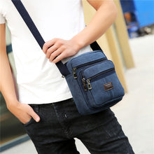 Load image into Gallery viewer, Canvas Crossbody Shoulder Bag Men Zipper Casual Travel Male Messenger Pack Men's Crossbody Bag Packs Phone Pouch sac a main