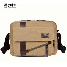 Load image into Gallery viewer, MANJIANGHONG Men's New Canvas Bag High Quality Casual Cross Section Square Bag Fashion Wild Shoulder Messenger Bag