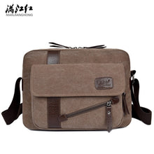 Load image into Gallery viewer, MANJIANGHONG Men's New Canvas Bag High Quality Casual Cross Section Square Bag Fashion Wild Shoulder Messenger Bag