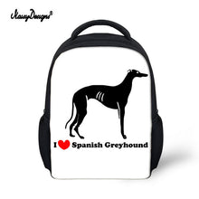 Load image into Gallery viewer, Kid Schoolbag For Child Small School Book Bag Backpacks Galgo Greyhound Dog Printed Baby's Kindergarten Cute Zipper Boy Girl Bag