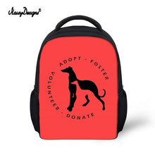 Load image into Gallery viewer, Kid Schoolbag For Child Small School Book Bag Backpacks Galgo Greyhound Dog Printed Baby's Kindergarten Cute Zipper Boy Girl Bag