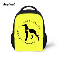 Load image into Gallery viewer, Kid Schoolbag For Child Small School Book Bag Backpacks Galgo Greyhound Dog Printed Baby's Kindergarten Cute Zipper Boy Girl Bag