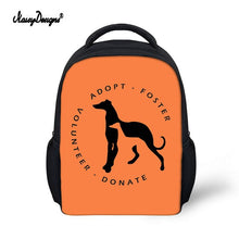 Load image into Gallery viewer, Kid Schoolbag For Child Small School Book Bag Backpacks Galgo Greyhound Dog Printed Baby's Kindergarten Cute Zipper Boy Girl Bag