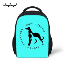 Load image into Gallery viewer, Kid Schoolbag For Child Small School Book Bag Backpacks Galgo Greyhound Dog Printed Baby's Kindergarten Cute Zipper Boy Girl Bag