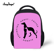 Load image into Gallery viewer, Kid Schoolbag For Child Small School Book Bag Backpacks Galgo Greyhound Dog Printed Baby's Kindergarten Cute Zipper Boy Girl Bag