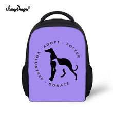 Load image into Gallery viewer, Kid Schoolbag For Child Small School Book Bag Backpacks Galgo Greyhound Dog Printed Baby's Kindergarten Cute Zipper Boy Girl Bag