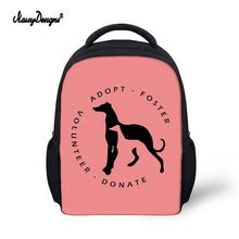 Load image into Gallery viewer, Kid Schoolbag For Child Small School Book Bag Backpacks Galgo Greyhound Dog Printed Baby's Kindergarten Cute Zipper Boy Girl Bag