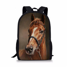 Load image into Gallery viewer, Children School Bag 3D Crazy Horse Print Schoolbag for Boys Girls Kids Baby's Bags Book Bags Animal Backpack for child