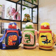 Load image into Gallery viewer, 500ml 316 Stainless steel Vacuum Flask Baby's Vacuum Water Bottle Portable Bag Insulated Thermos Straw Bottle With Double Cover