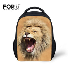 Load image into Gallery viewer, FORUDESIGNS Mini Schoolbag Lion 3D Printing Zoo Backpack With Zipper Baby Cute Kids School Bags for Baby's Girls Custom Gift Bag