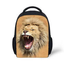 Load image into Gallery viewer, FORUDESIGNS Mini Schoolbag Lion 3D Printing Zoo Backpack With Zipper Baby Cute Kids School Bags for Baby's Girls Custom Gift Bag