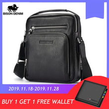 Load image into Gallery viewer, BISON DENIM Genuine Leather Men Bags Ipad Handbags Male Messenger Bag Man Crossbody Shoulder Bag Men's Travel Bags N2333