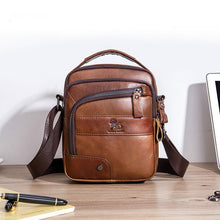 Load image into Gallery viewer, LAOSHIZI Brand Genuine Leather Men Crossbody Shoulder Bags Men's Cowhide Messenger Bag Top-handle Zipper Casual Travel Handbag