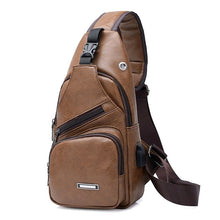 Load image into Gallery viewer, Cross-Border for Custom PU Shoulder Bag Men'S Charging Bag Men'S USB Chest Bag Diagonal Package Messenger Bag Chest New 2019
