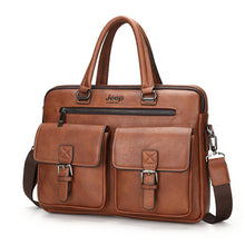 Load image into Gallery viewer, JEEP BULUO Famous Brand New Design Men's Briefcase Satchel Bags For Men Business Fashion Messenger Bag 14' Laptop Bag 8001