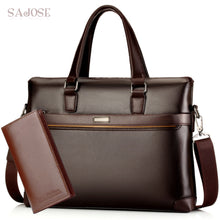 Load image into Gallery viewer, Man's Leather Bag Business Men Bags Laptop Tote Briefcases Male Crossbody Bags Shoulder Handbag High Quality Men's Messenger Bag