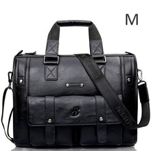 Load image into Gallery viewer, Men Leather Black Briefcase Business Handbag Messenger Bags Male Vintage Shoulder Bag Men's Large Laptop Travel Bags Hot XA177ZC