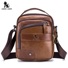 Load image into Gallery viewer, LAOSHIZI LUOSEN Men's Crossbody Bag Casual Genuine Cowhide Leather Shoulder Messenger Bags For Men handbag Small Male Bolsas Sac