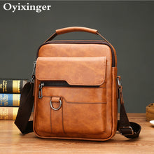 Load image into Gallery viewer, Small Briefcase Men&#39;s Messenger Bag Men Leather Shoulder Bags Man Business Crossbody Bags For IPAD Air Mini Male Leather Handbag