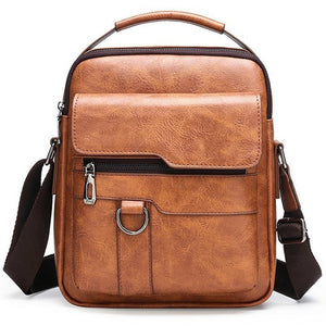 Small Briefcase Men's Messenger Bag Men Leather Shoulder Bags Man Business Crossbody Bags For IPAD Air Mini Male Leather Handbag