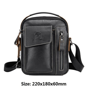 BULLCAPTAIN Crazy Horse Leather Male Waist Back Pack Phone Pouch Bags High Quality Men's Small Chest Shoulder Belt Bag Mochila